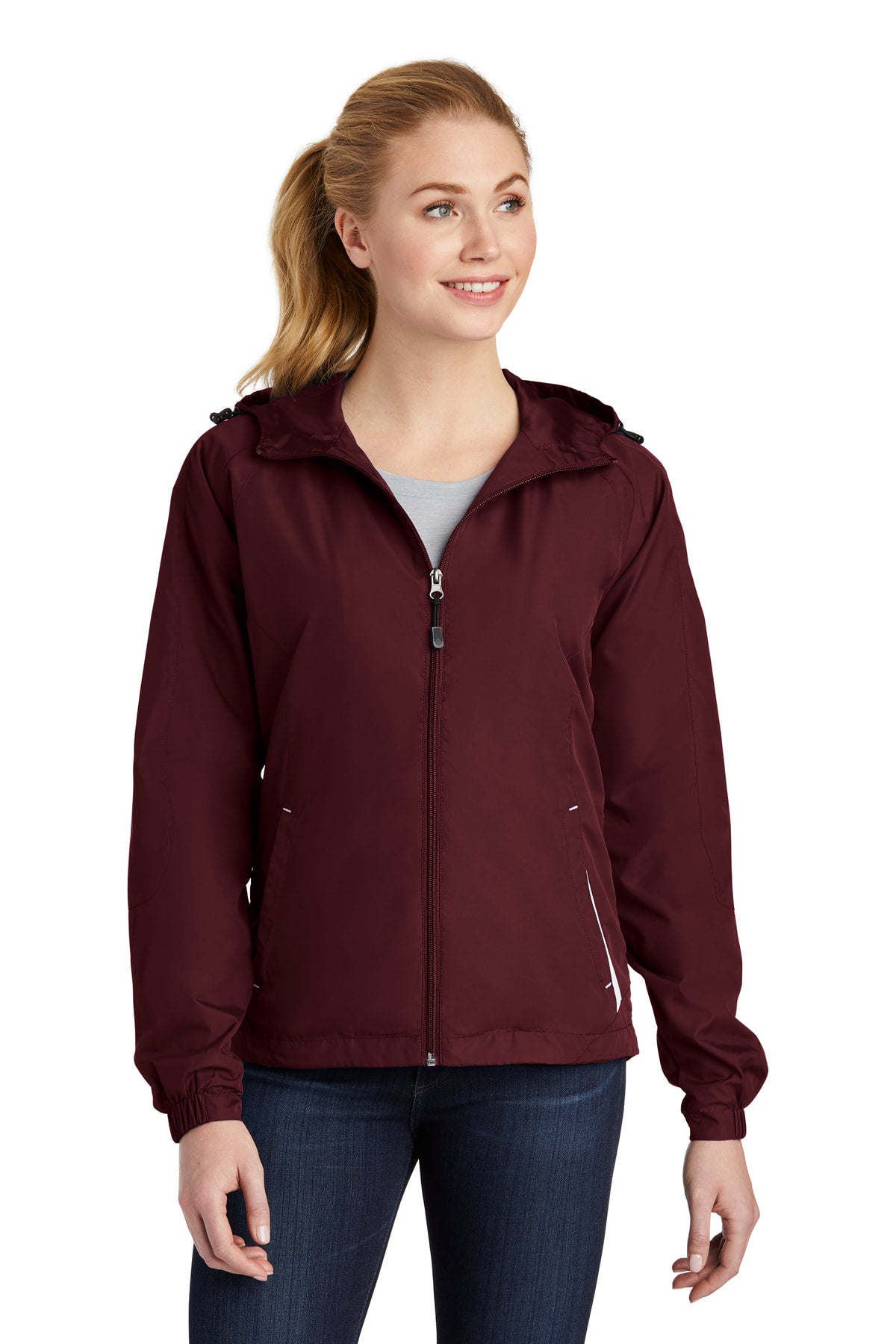LST76 Sport-Tek® Women's Colorblock Hooded Raglan Jacket | DEL RIO