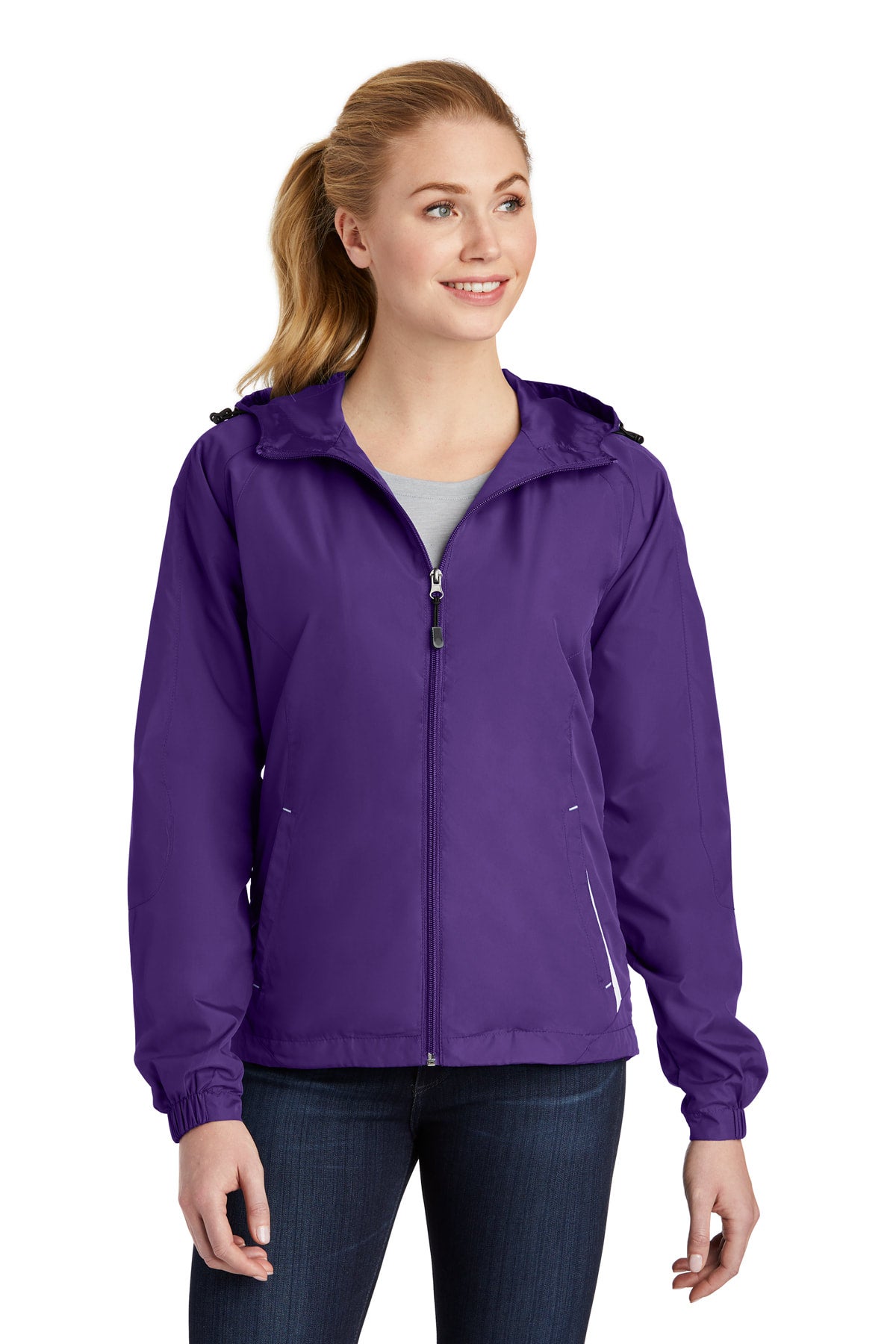 LST76 Sport-Tek® Women's Colorblock Hooded Raglan Jacket | DEL RIO
